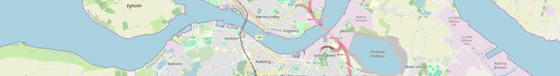Header image showing a map over Aalborg and Nørresundby